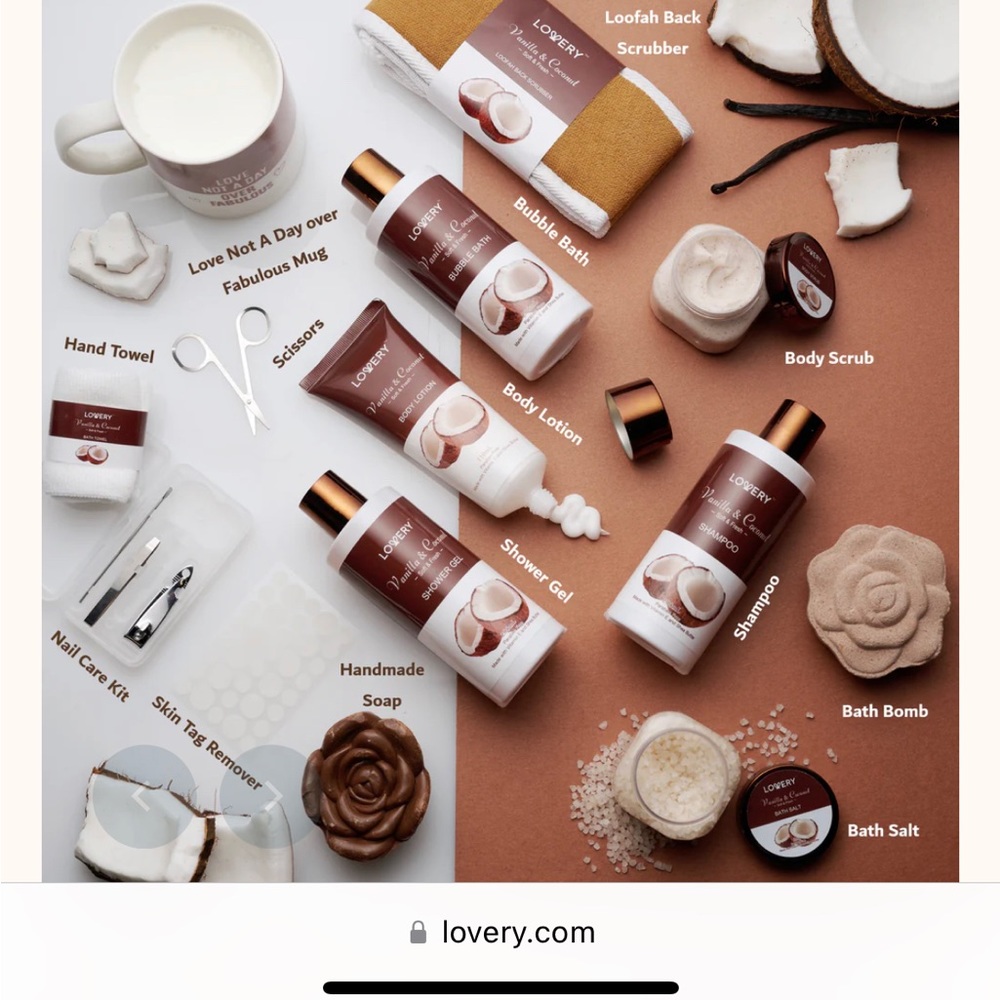 NWT Lovery Vanilla and Coconut Bath set - Picture 7 of 10
